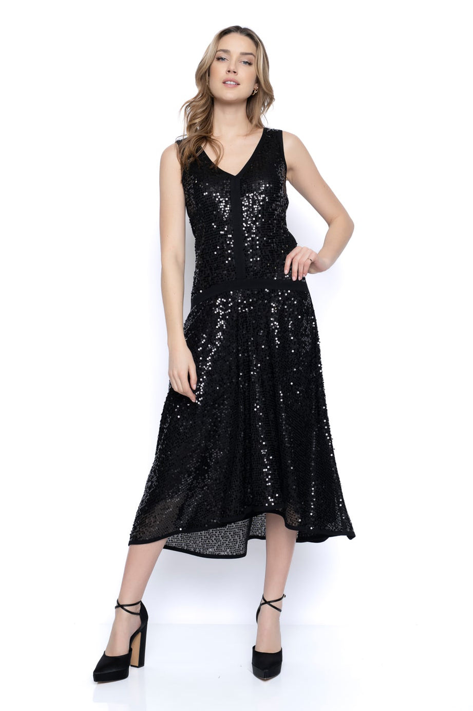 Sleeveless High-Low Hem Sequin Dress | Shop Now | Picadilly Canada