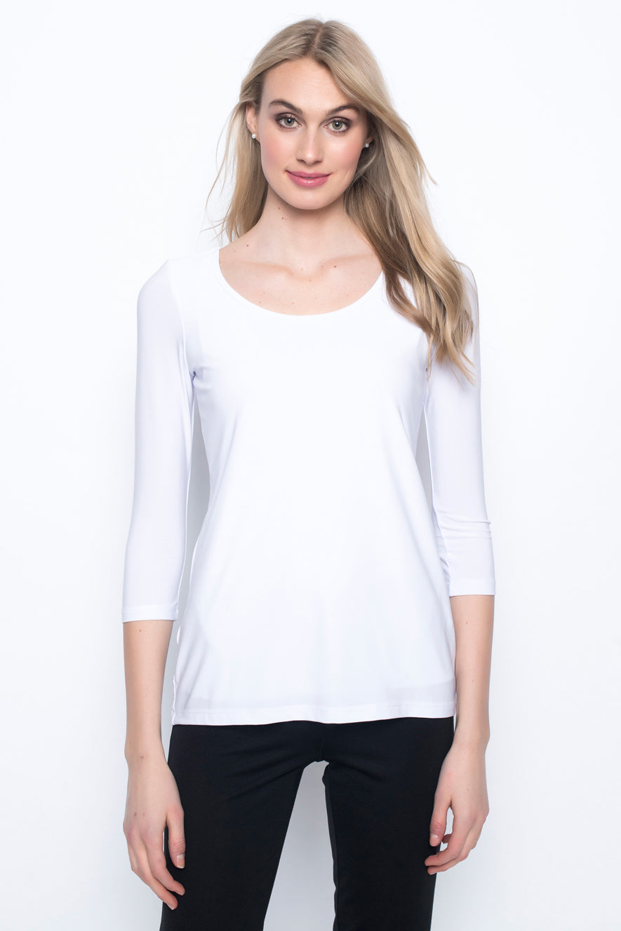 3/4 Sleeve Round Neck Top