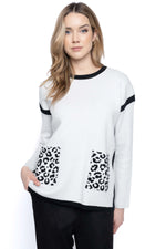 Animal Pocket Sweater Top Front View