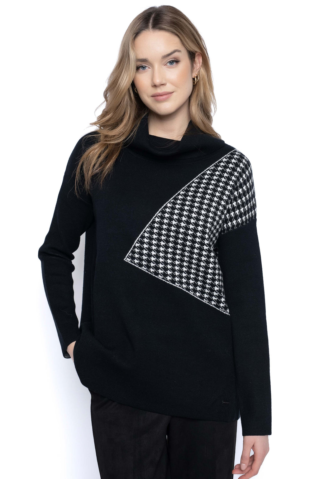 Houndstooth sweater hot sale