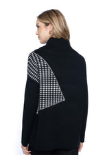 Houndstooth Insert Sweater Top Back View