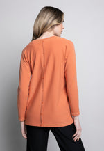 V-Neck Top With Button Trim Back View