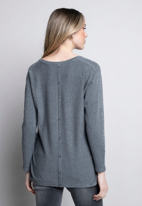 V-Neck Top With Button Trim Back View