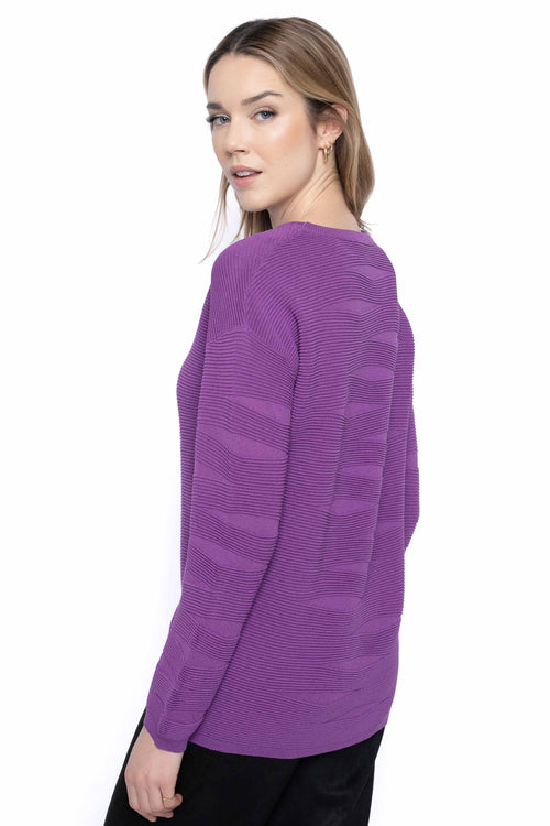 Pintuck Sweater Top Side View Orchid