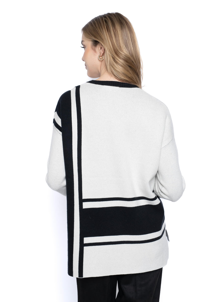 Two-Tone Sweater Top Back View