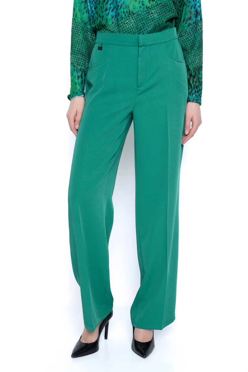 Straight-Leg Pants Front View Emerald