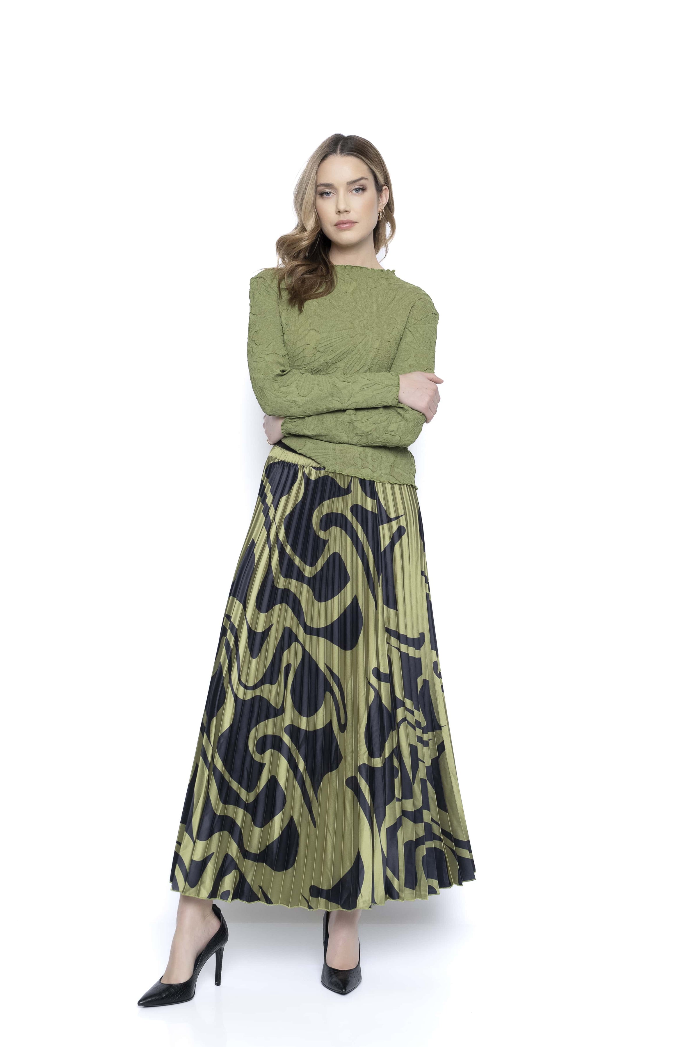 Pleated long sale skirts online