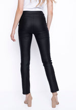 Foiled Houndstooth Pull-On Slim Leg Pants