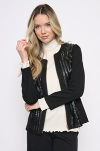 Ponte Knit Zip-Front Jacket