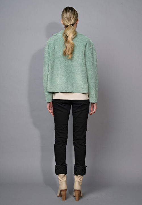 Cut-Out Embellished Ankle-Length Cuffed Jeans Back View