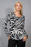 High-Low Hem Animal Print Top