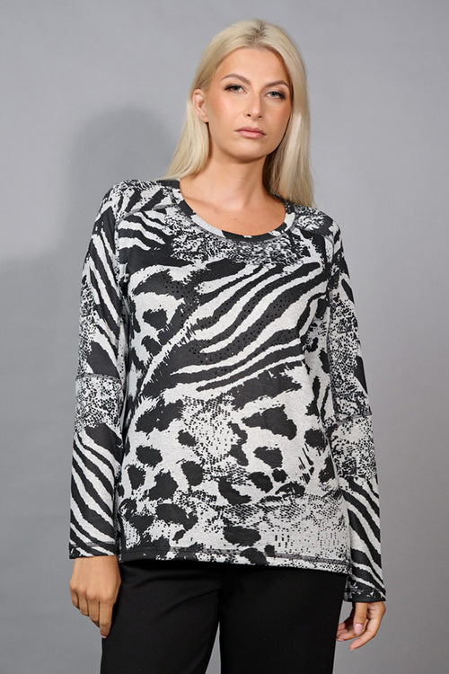 High-Low Hem Animal Print Top