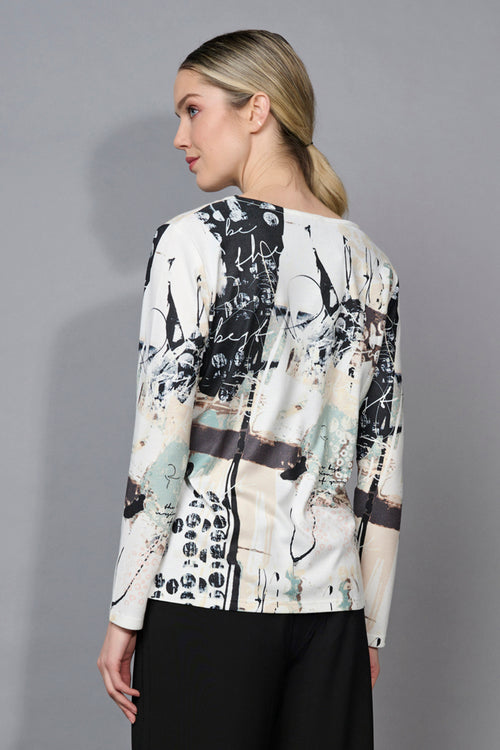 Custom-Printed Crew Neck Soft-Knit Top