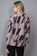 V-Neck Abstract Printed Top
