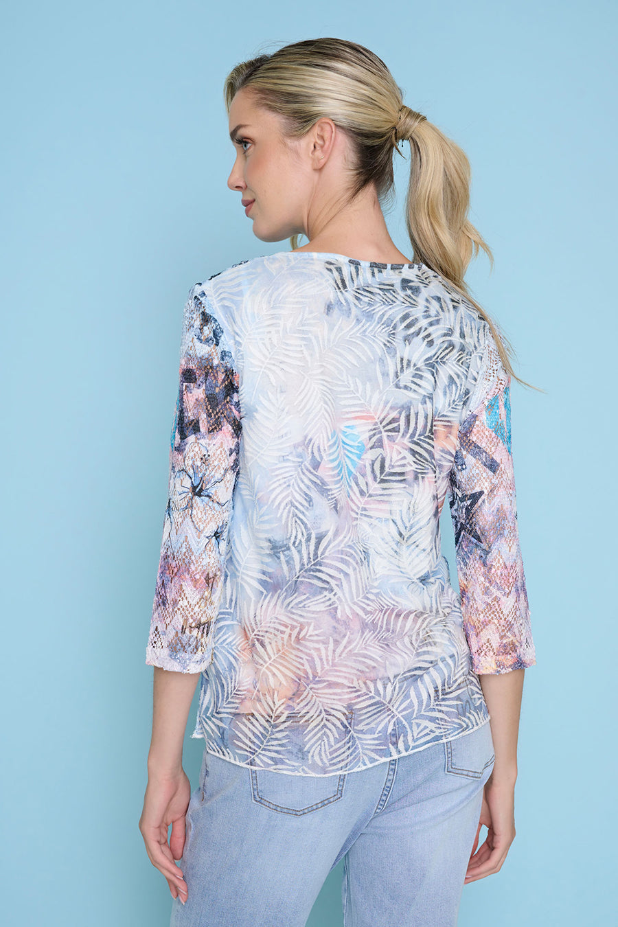 3/4 Sleeves Printed Top