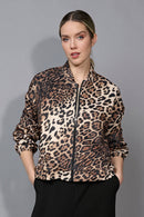 Animal Print Zip-Front Jacket