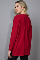 Embellished V-Neck Top