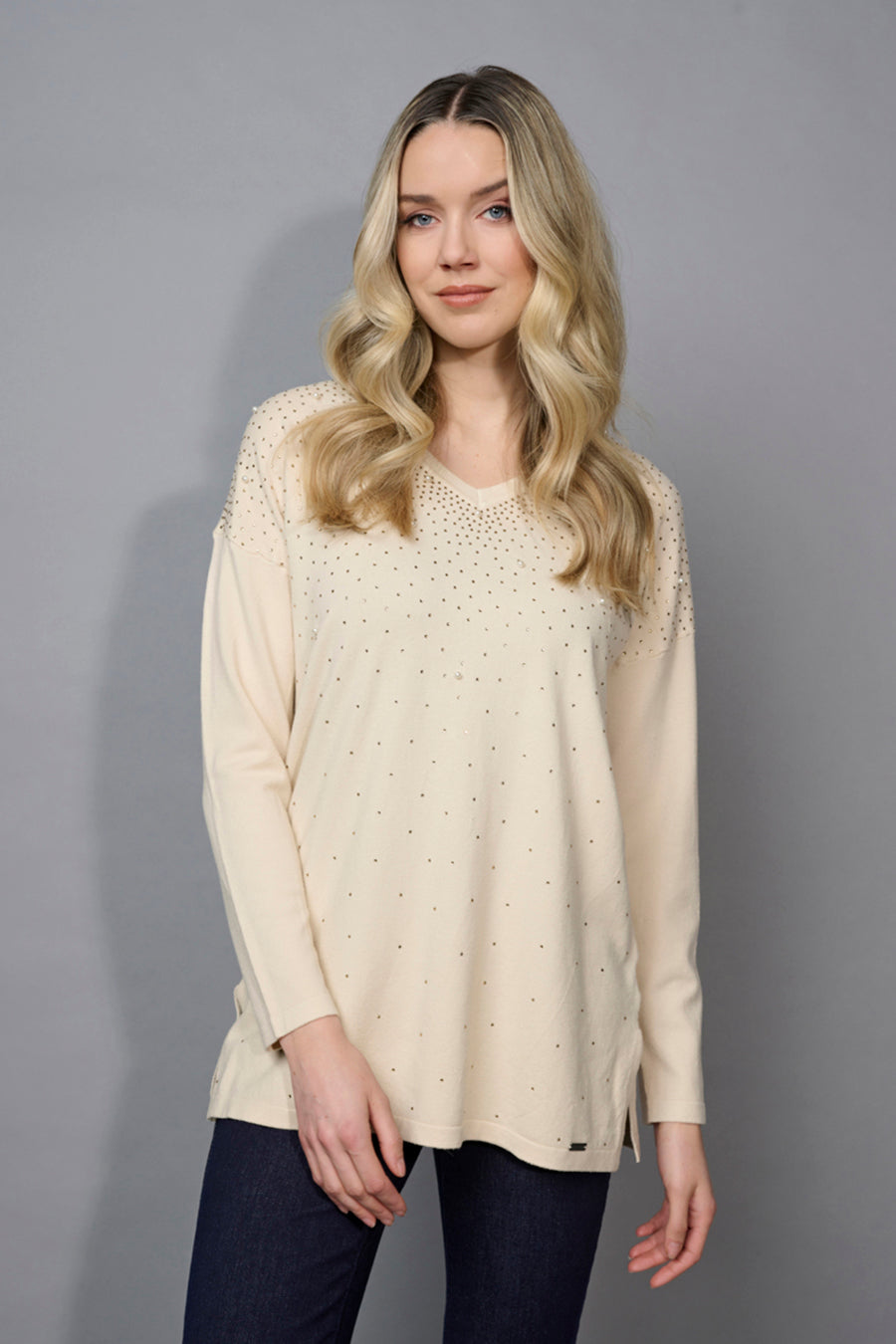 Embellished V-Neck Top