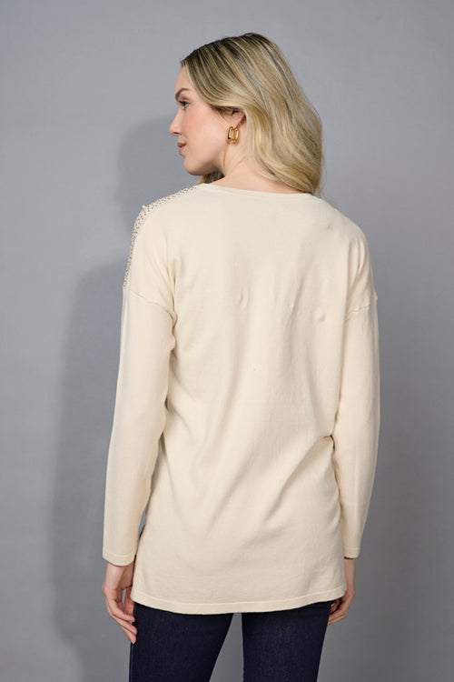 Embellished V-Neck Top