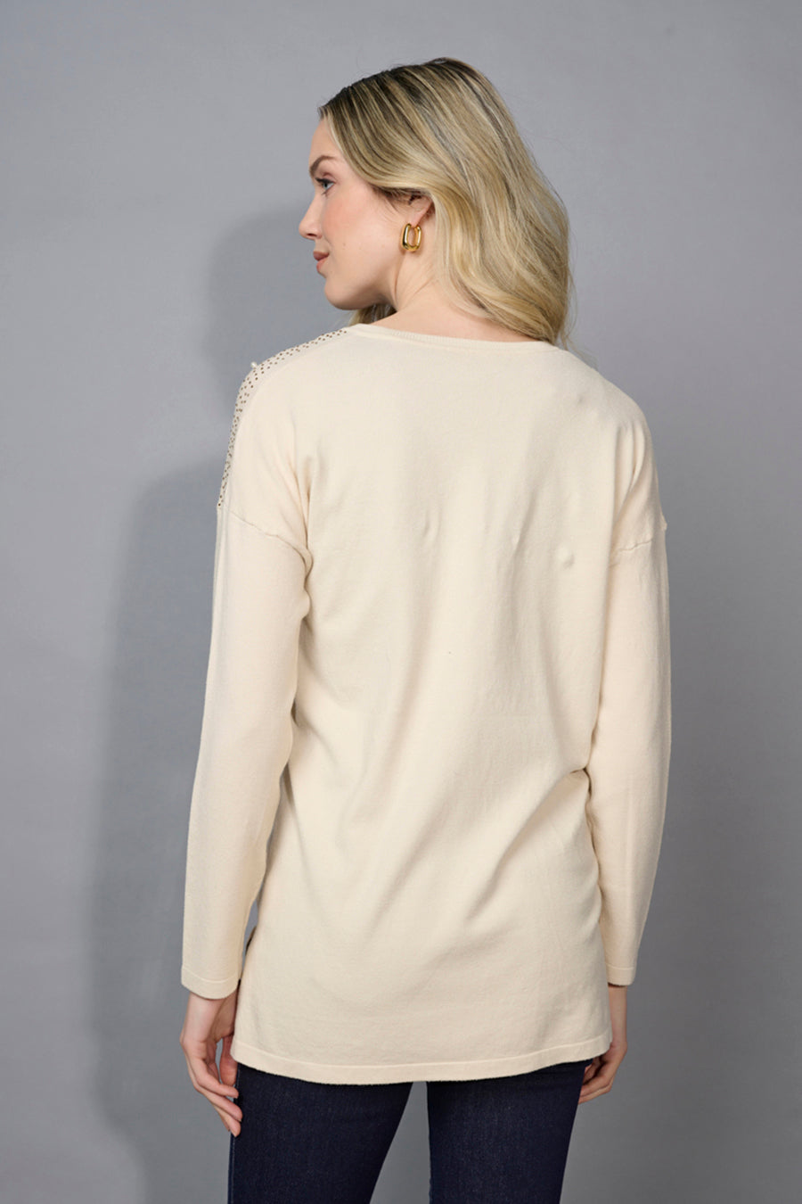 Embellished V-Neck Top