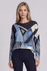 Crew-Neck Printed Top