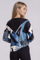Crew-Neck Printed Top Back View