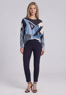 Crew-Neck Printed Top Full Length