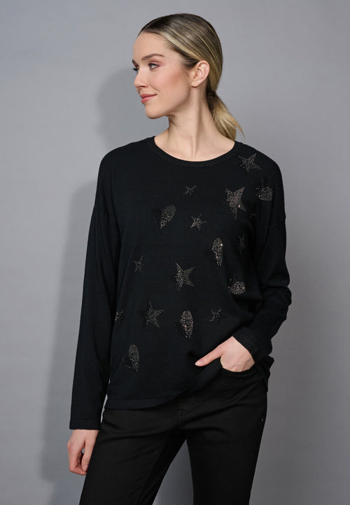 Star Heart Rhinestone Top Front View