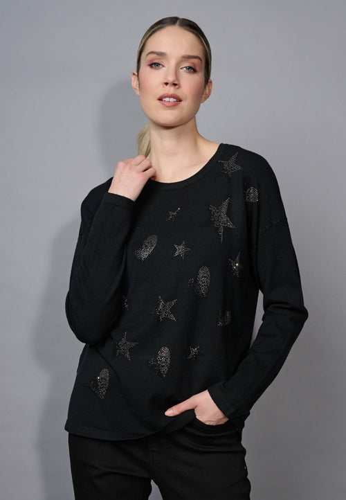 Star Heart Rhinestone Top Front View