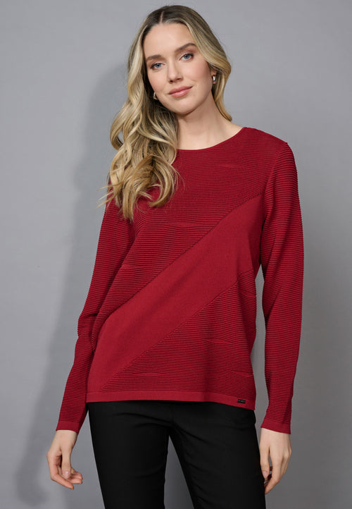 Textured Sweater Top Front View