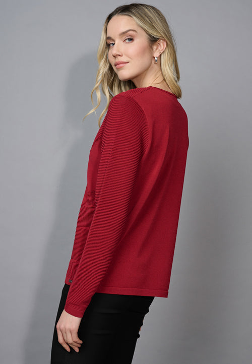 Textured Sweater Top Back View