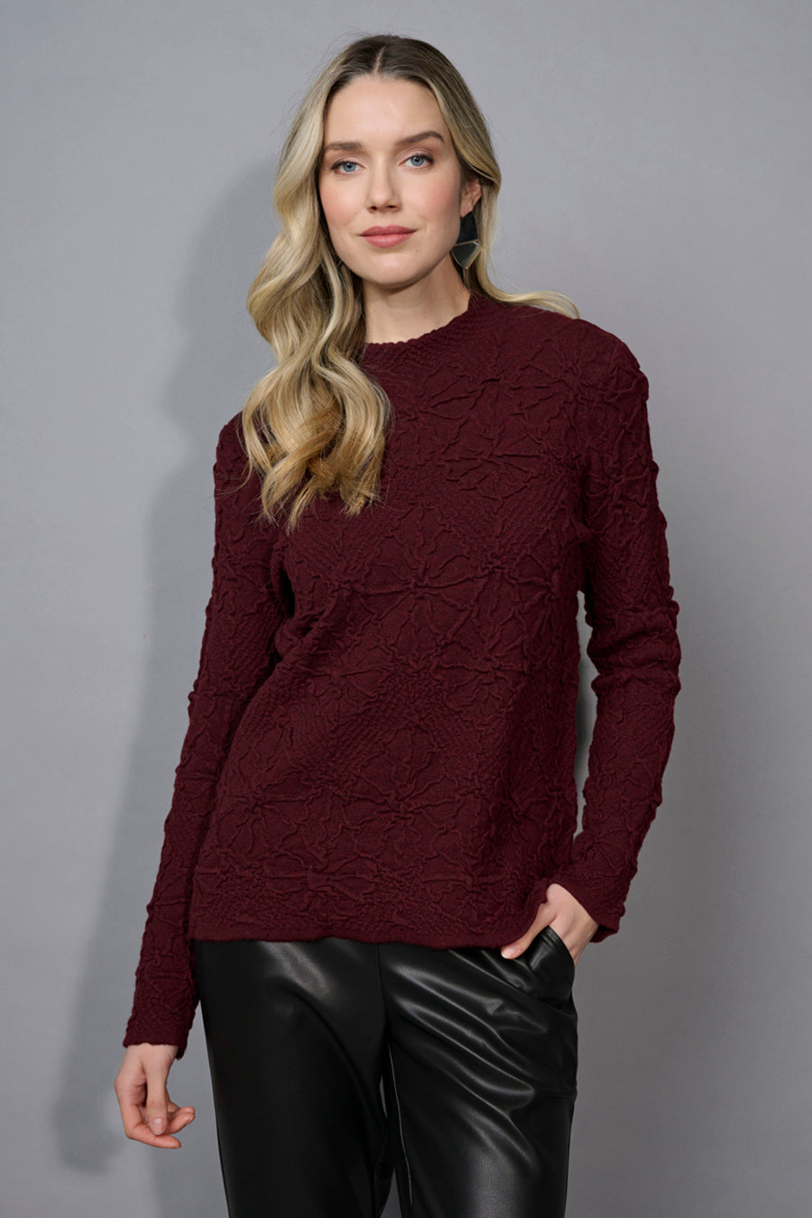 Funnel Neck Textured Top