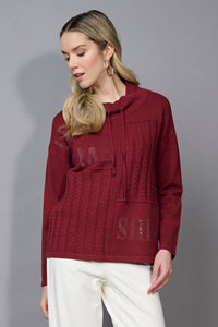 Mock-Neck Drawstring Top