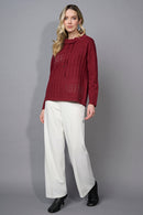 Mock-Neck Drawstring Top