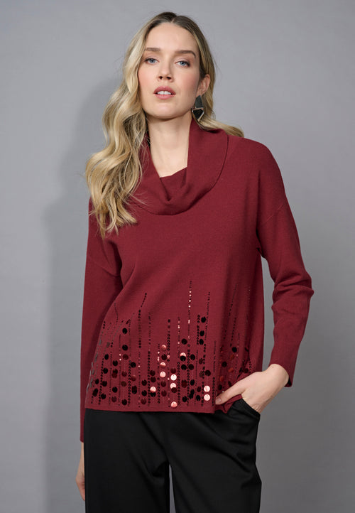 Sequin Sweater Top Front View