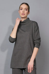 Draped Neck Embellished Tunic