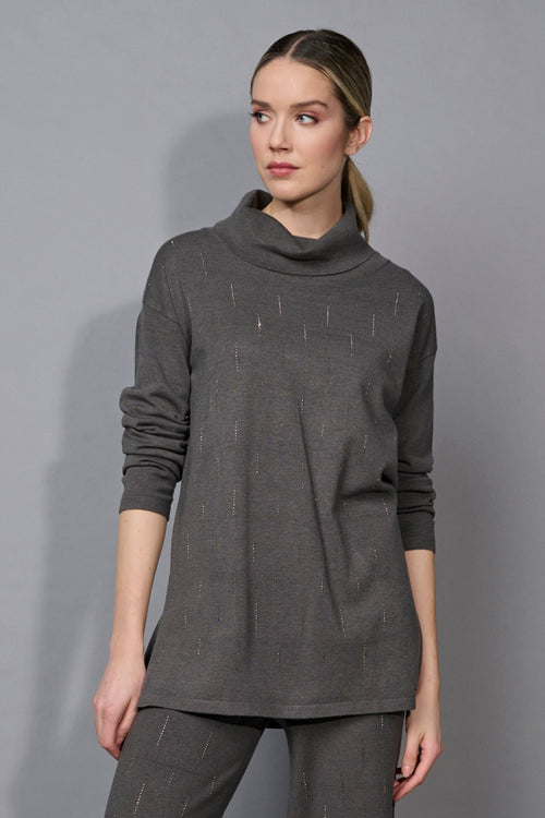 Draped Neck Embellished Tunic