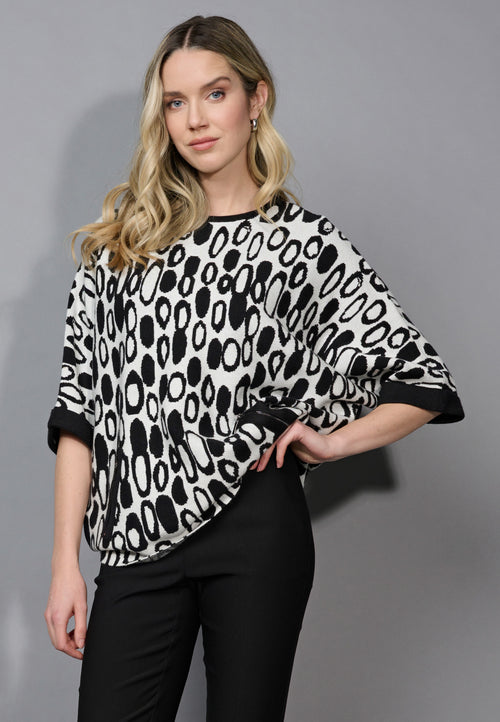 Zip-Trim Dolman Sleeve Top Front View
