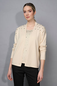 Embellished Open-Front Jacket