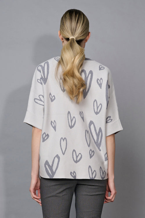 Stone-Embellished Heart Top