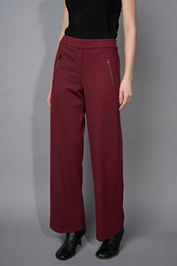 Zip-Trim Wide-Leg Full-Length Pants