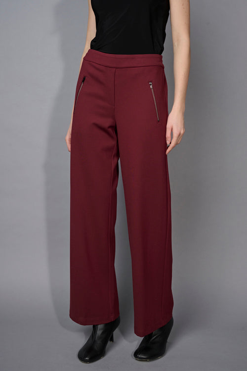 Zip-Trim Wide-Leg Full-Length Pants