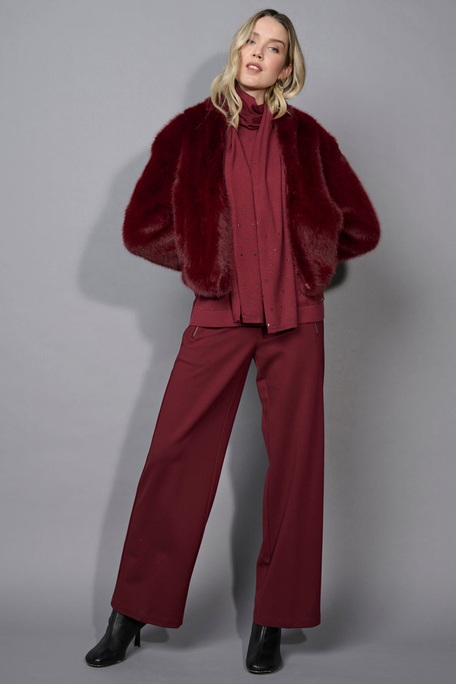 Zip-Trim Wide-Leg Full-Length Pants
