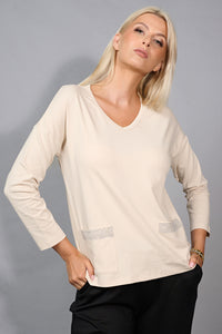 V-Neck Top With Pockets