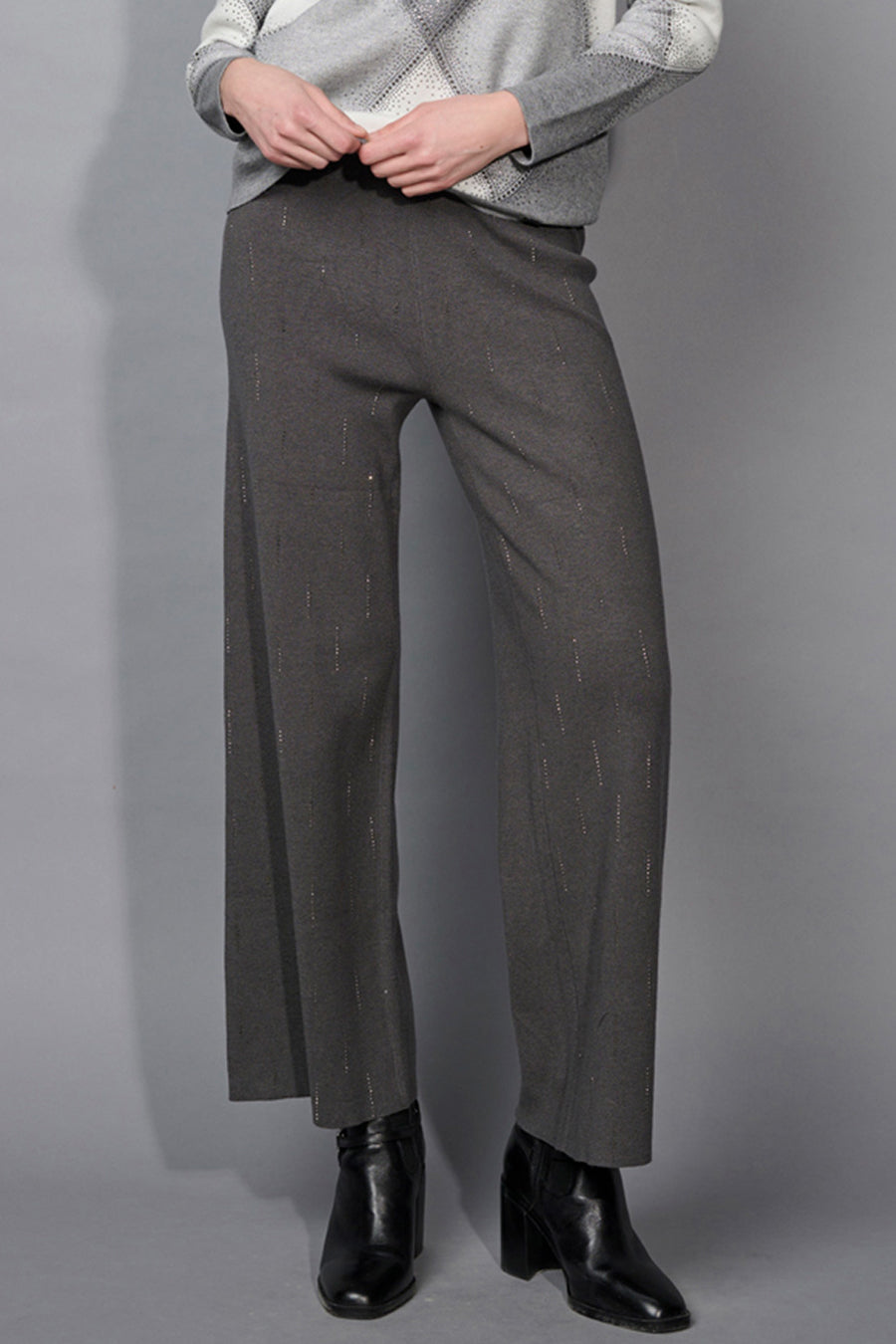 Embellished Wide-Leg Pants