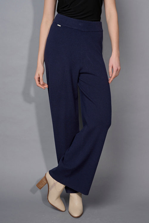 Wide-Leg Full-Length Knit Pants