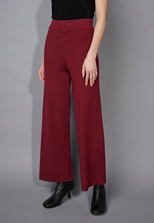 Wide-Leg Full-Length Knit Pants Side View