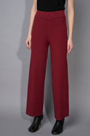 Wide-Leg Full-Length Knit Pants