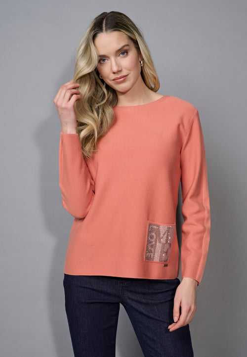 Rhinestone Pocket Top Front View