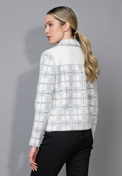 Plaid Pockets Short Jacket Back View